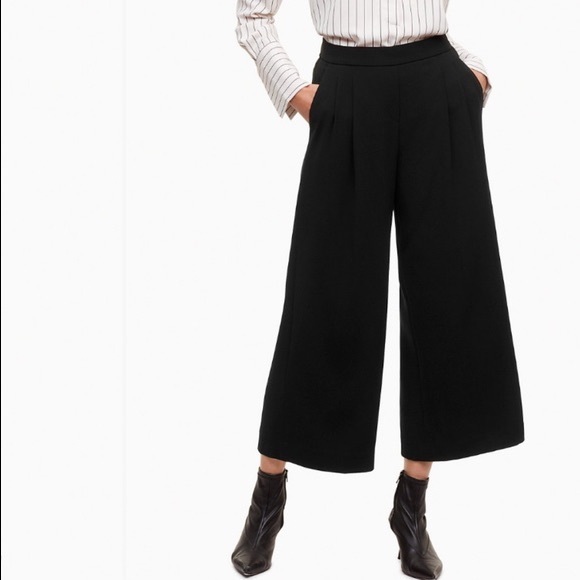 Aritzia Babaton Cropped Wide Leg Black Pant - Picture 1 of 7